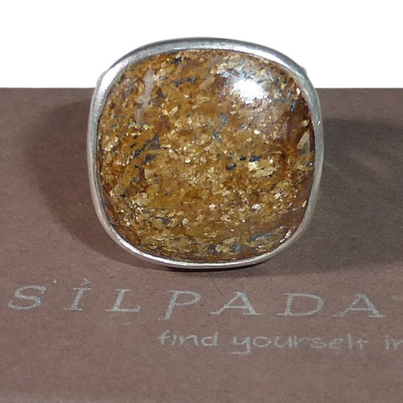 Silpada R1738 Bronzite Sterling Silver Chunky Ring Size 7 .925 Brown - Picture 4 of 6